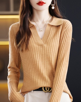 Knitted cardigan thin bottoming shirt for women