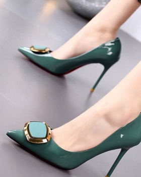 Thermal shoes side buckle high-heeled shoes for women