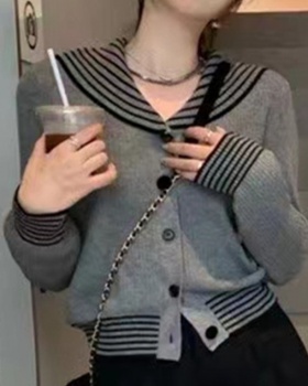 Unique short cardigan mixed colors coat for women