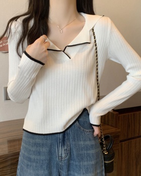 Mixed colors sweater Korean style bottoming shirt