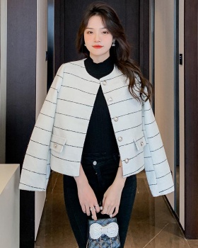 Stripe autumn coat slim fashion and elegant jacket