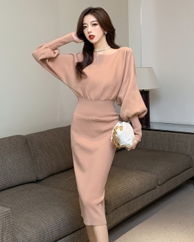 Western style knitted dress long sweater for women