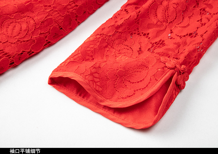 Chinese style lace dress all-match cheongsam