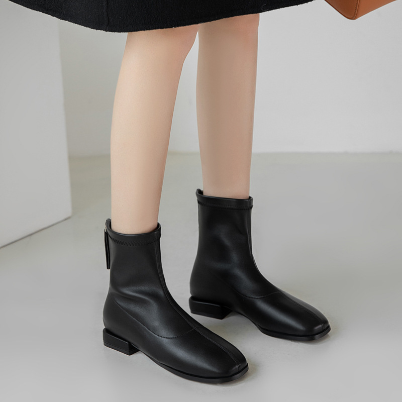 Elasticity short boots autumn and winter women's boots