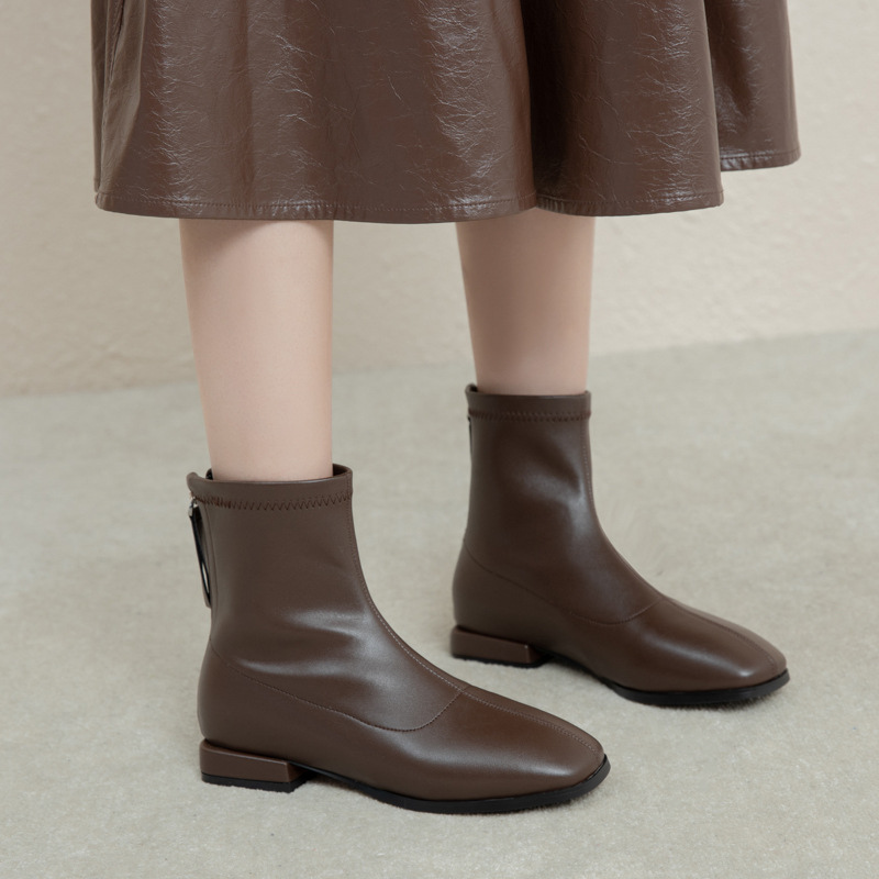 Elasticity short boots autumn and winter women's boots