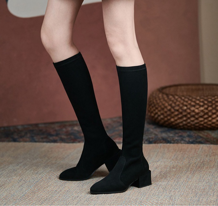 Large yard fashion boots thick elasticity shoes for women