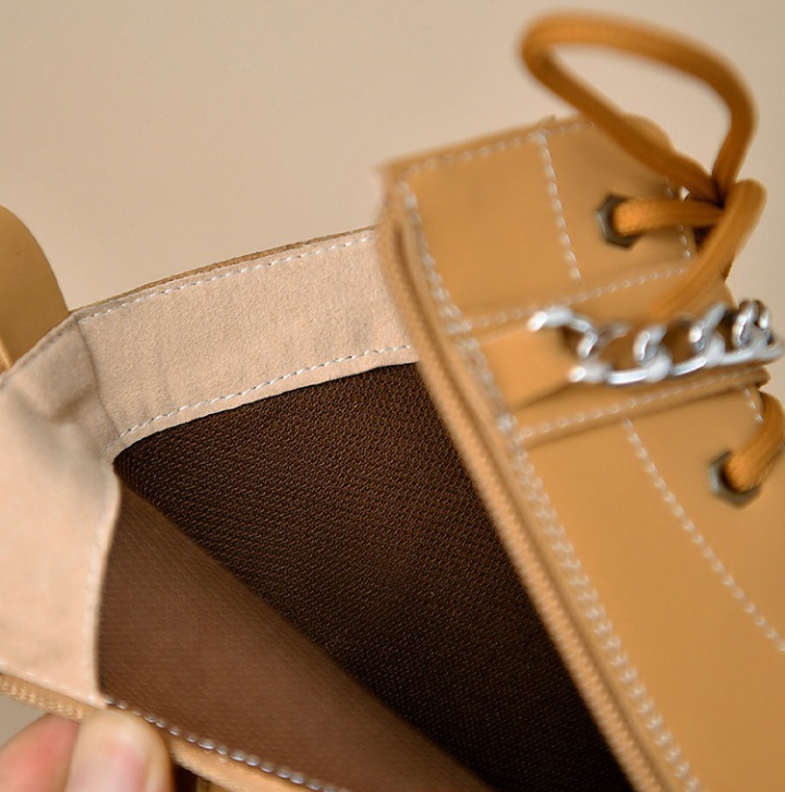 Belt buckle martin boots side zipper boots