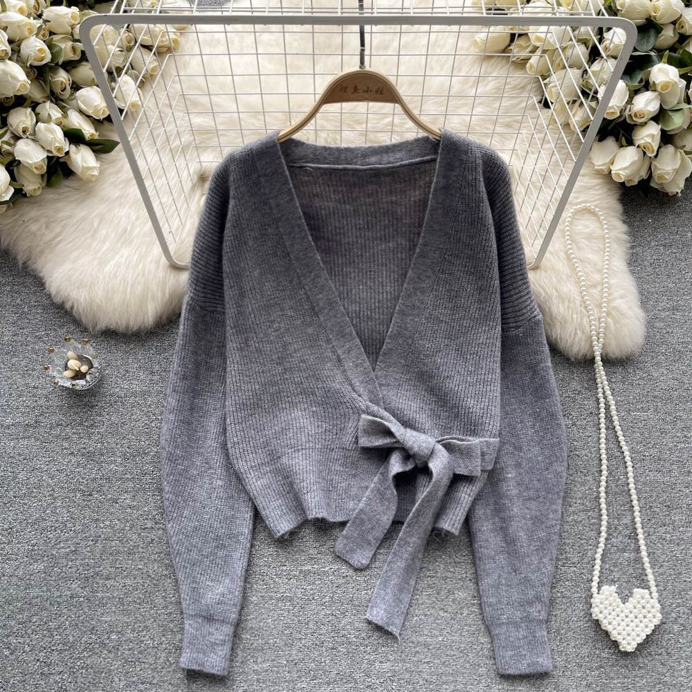 Sexy pullover V-neck autumn and winter hollow sweater