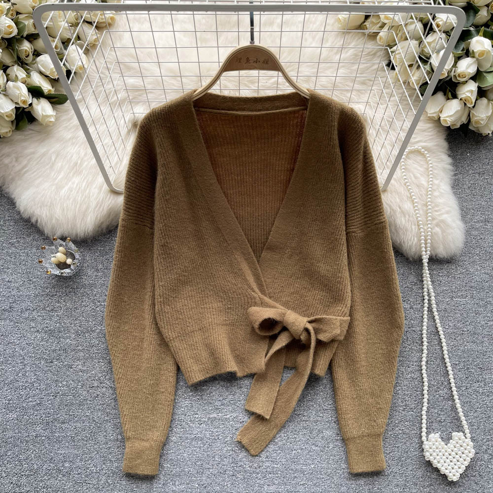 Sexy pullover V-neck autumn and winter hollow sweater