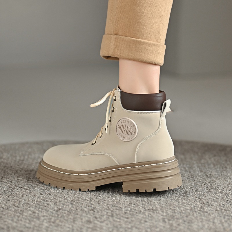 Thick crust cross short boots bandage martin boots