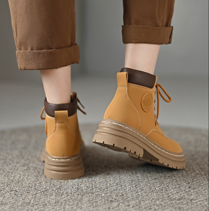 Thick crust cross short boots bandage martin boots