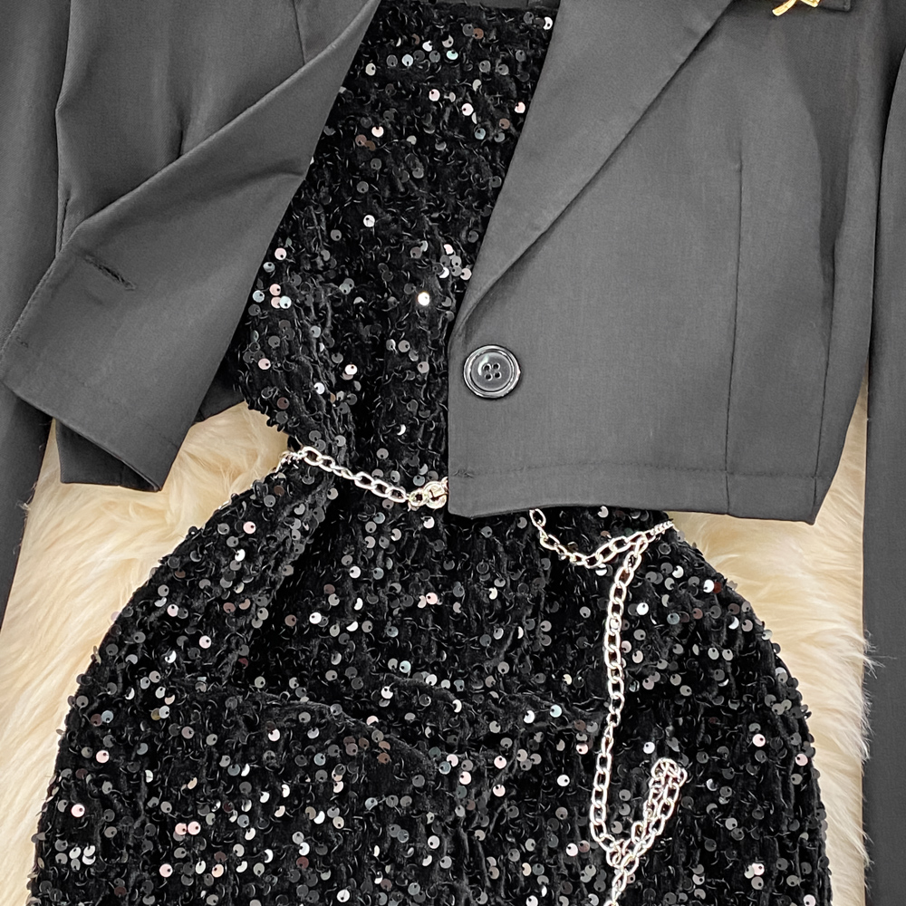 Package hip business suit dress 2pcs set for women