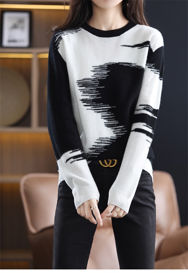 Cashmere loose shirts mixed colors bottoming shirt for women