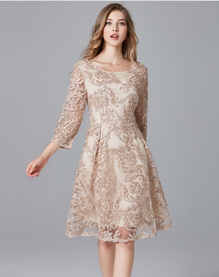 Middle-aged long dress lace ladies formal dress for women
