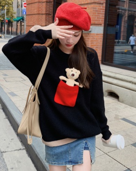 All-match cartoon Korean style playful sweater for women