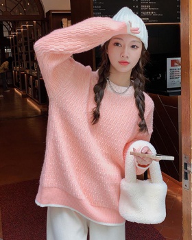 Large yard fat long sleeve slim knitted sweater for women