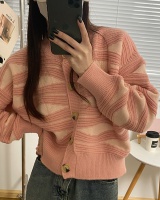 Knitted Korean style sweet stripe autumn and winter cardigan