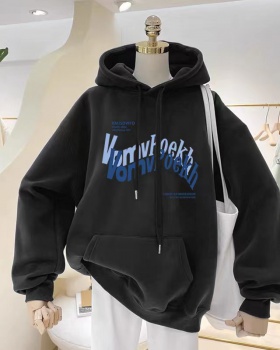 Hooded all-match tops loose hoodie