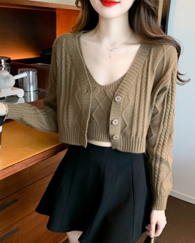 Sling all-match knitted cardigan 2pcs set for women