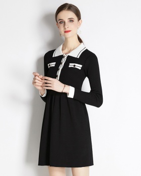 Knitted temperament France style slim dress