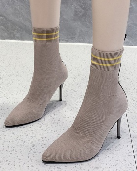 Pointed stilettos winter short boots for women