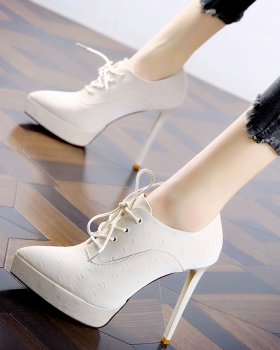 High-heeled platform fine-root ankle boots for women