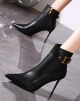 Pointed temperament boots ultrahigh short boots for women